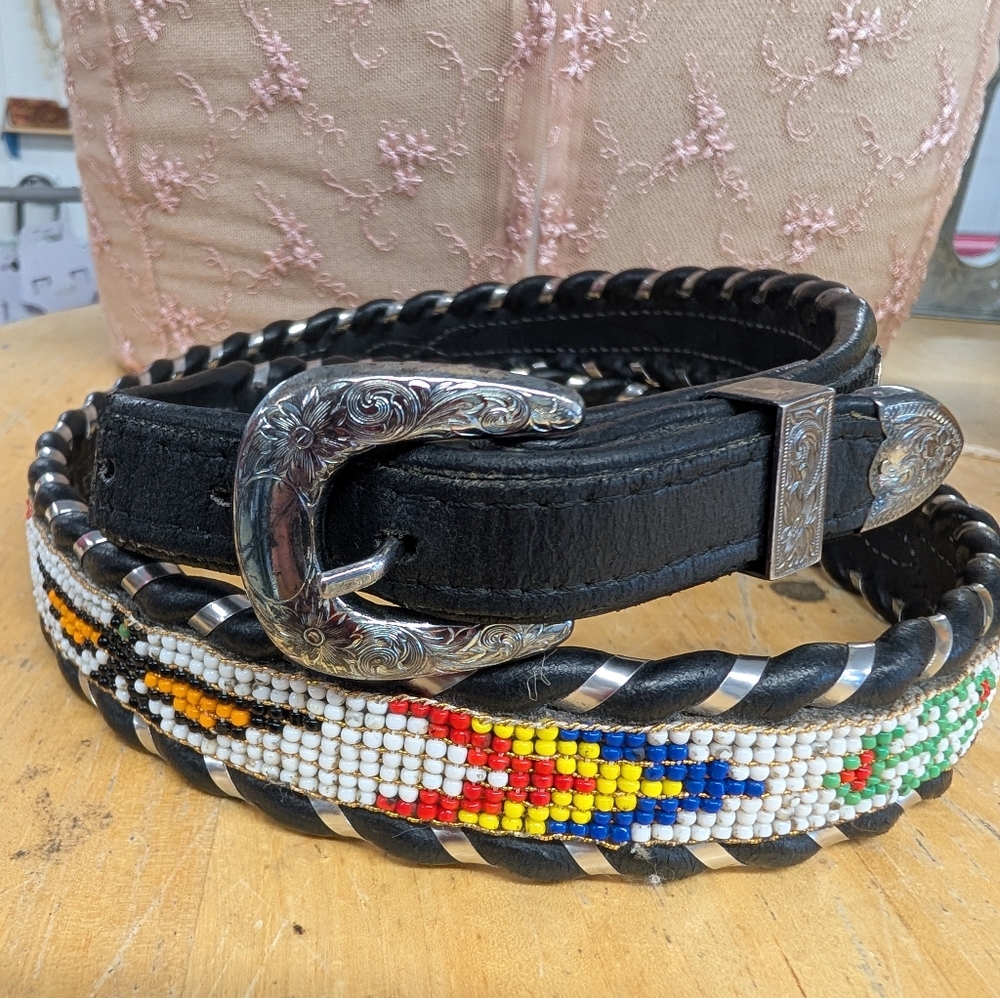 Circle Y Western Black Beaded Women's Belt